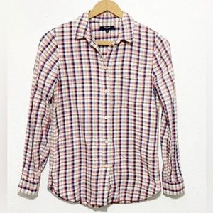 Madewell Plaid Flannel Button up Shirt Pockets XS